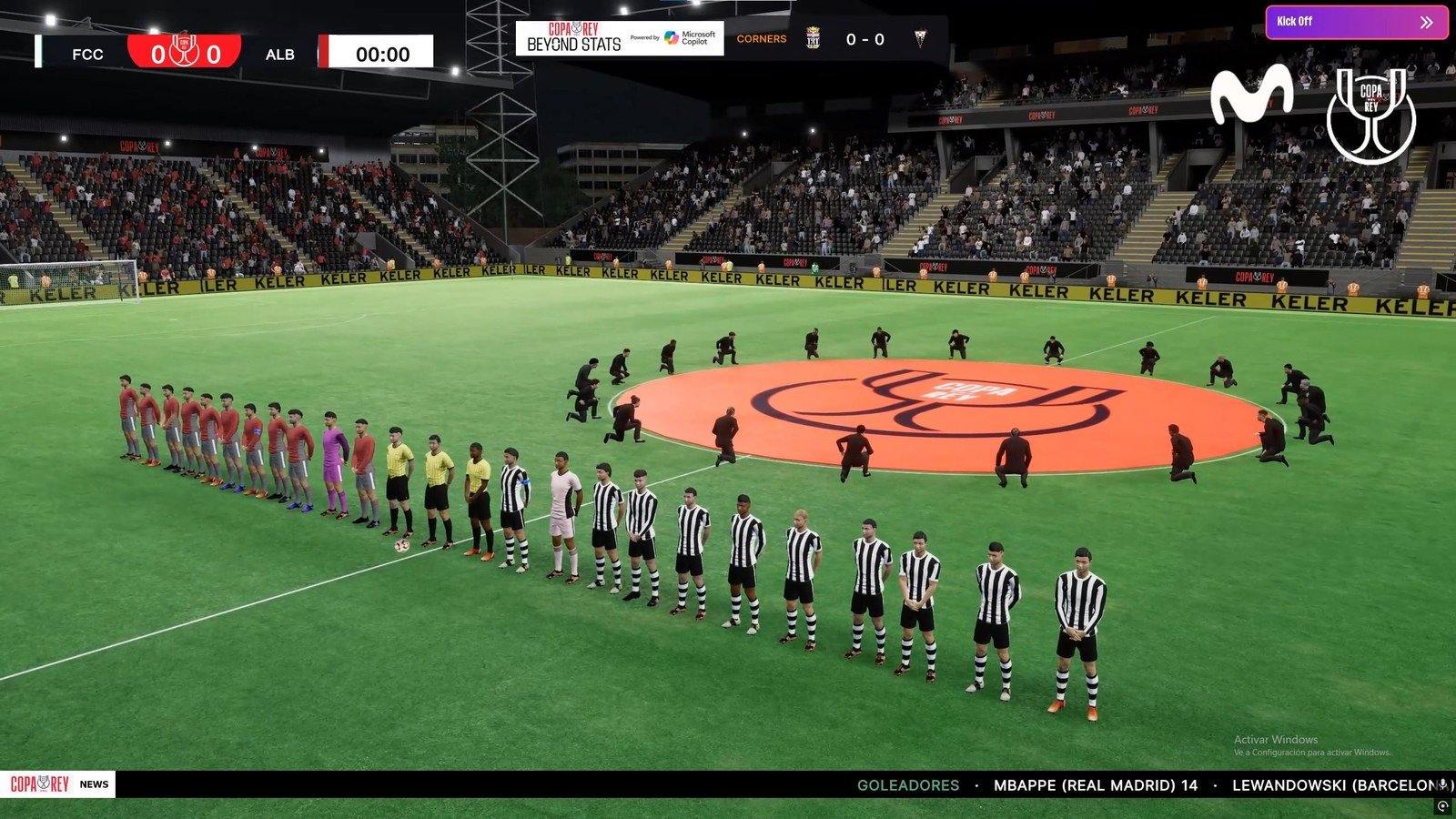 Pre-match line-up